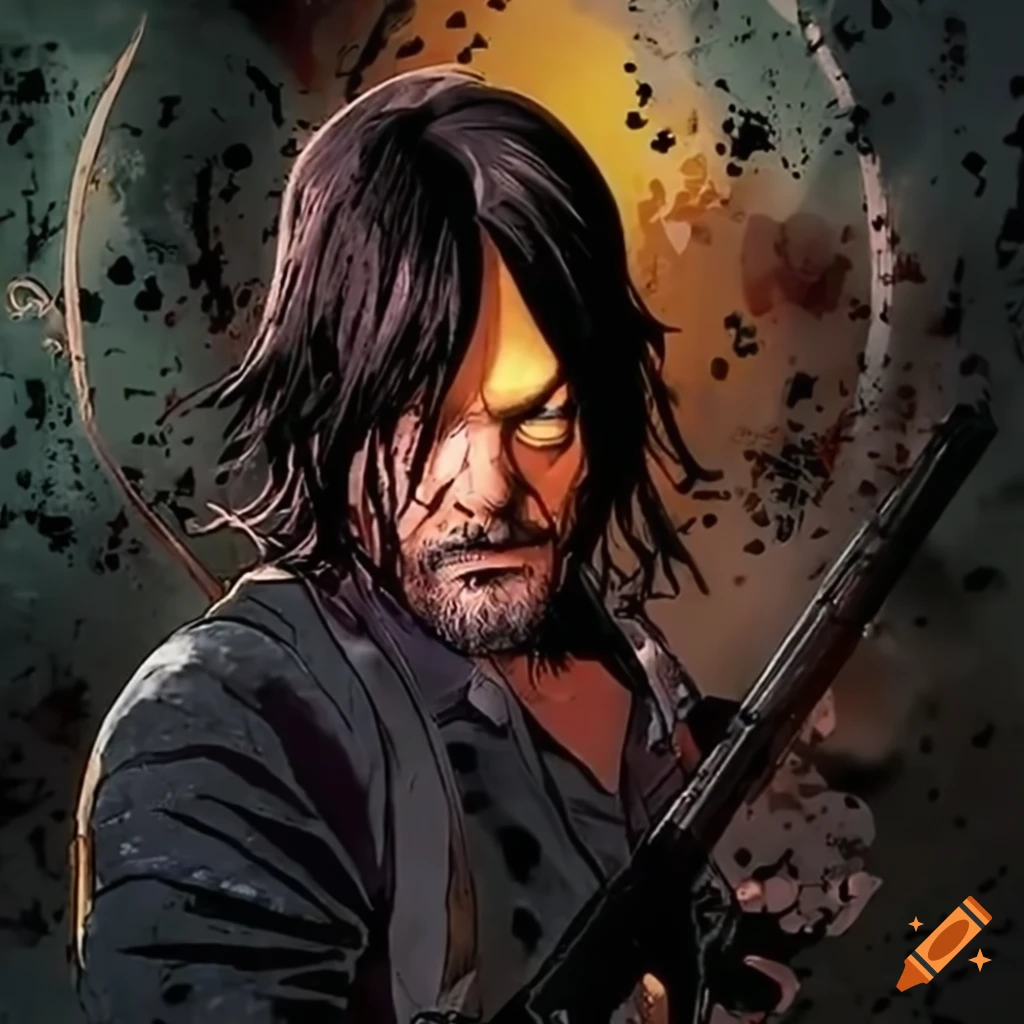 high-resolution photo of an iPhone 14 case featuring The Walking Dead's daryl dixon