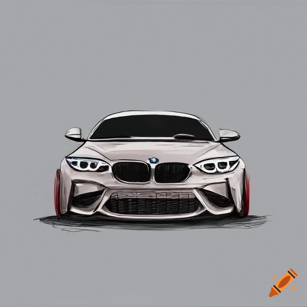 Bmw m2 sketch on white background