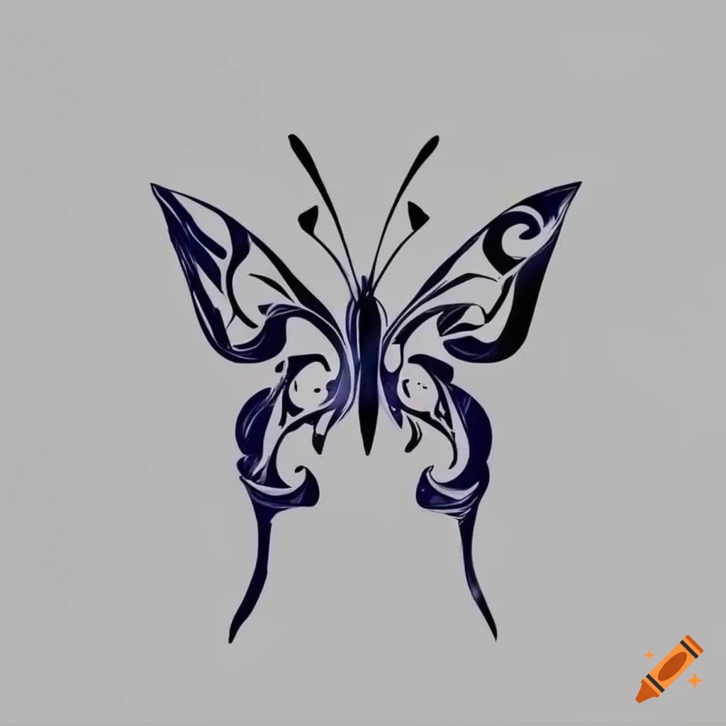 Butterfly Tribal Wings Stencil | Stencilmonkey