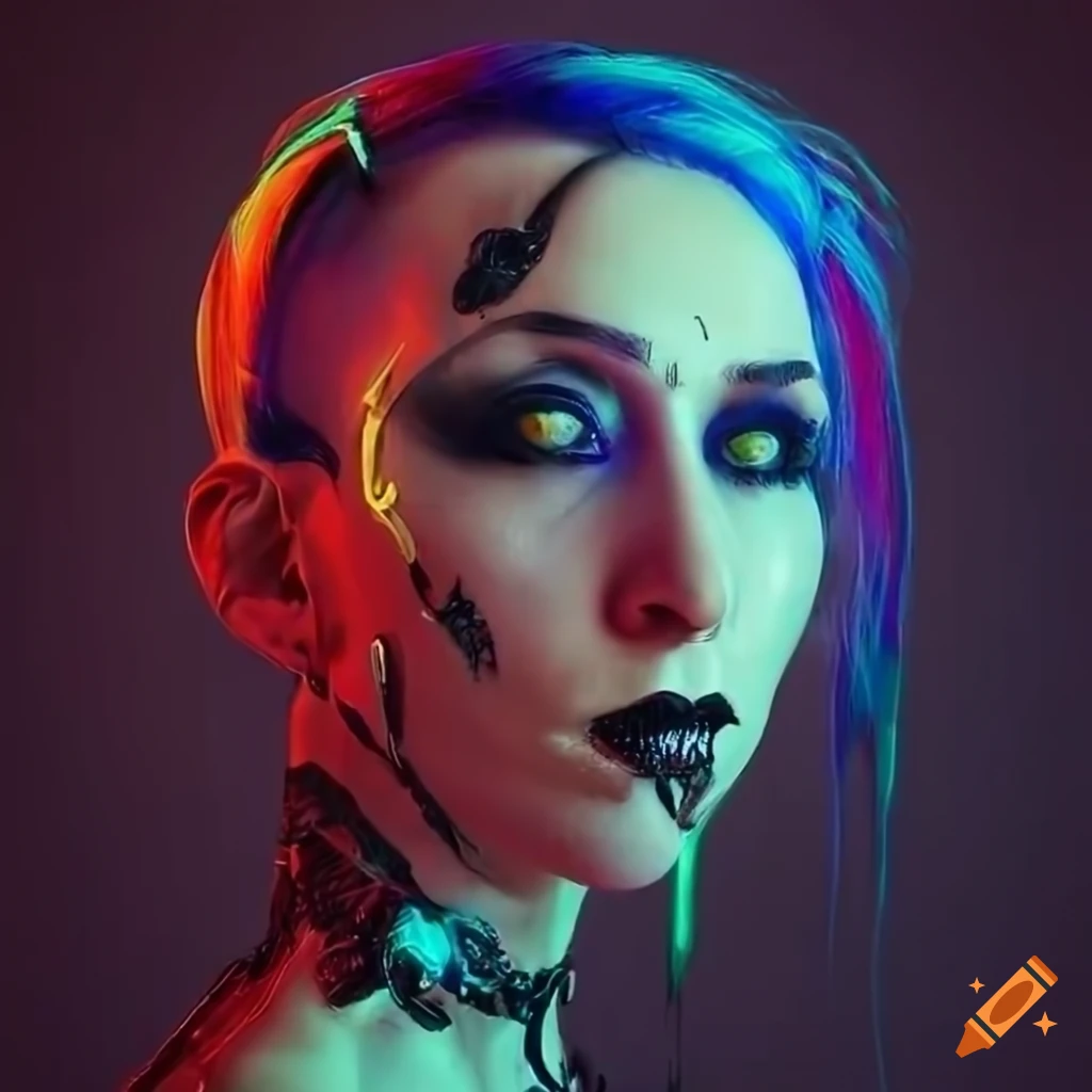 Ultra realistic details, 8k, A cyberpunk cyborg goth female ...