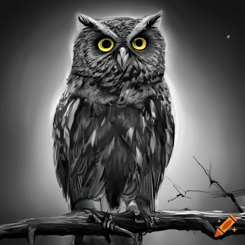 black and white owl wallpaper