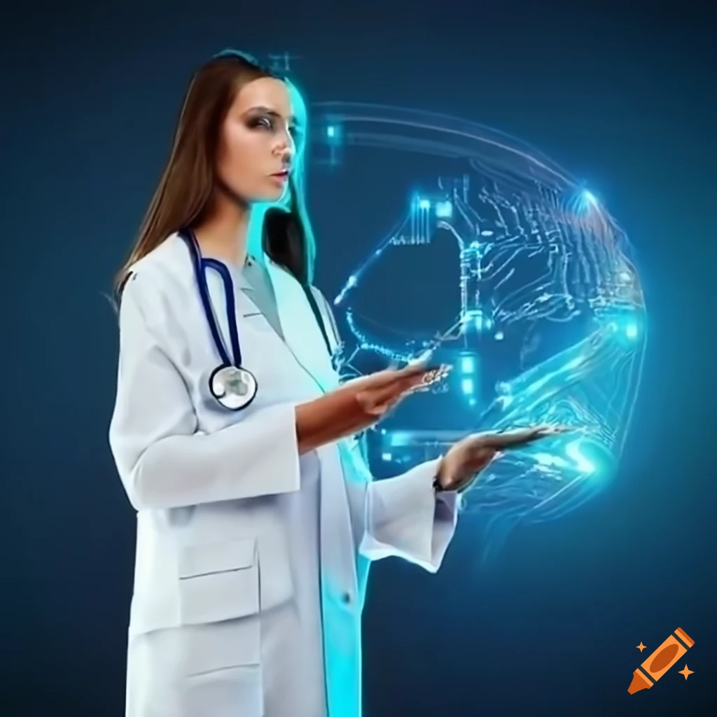 Doctor presenting ai advancements in healthcare at a medical conference