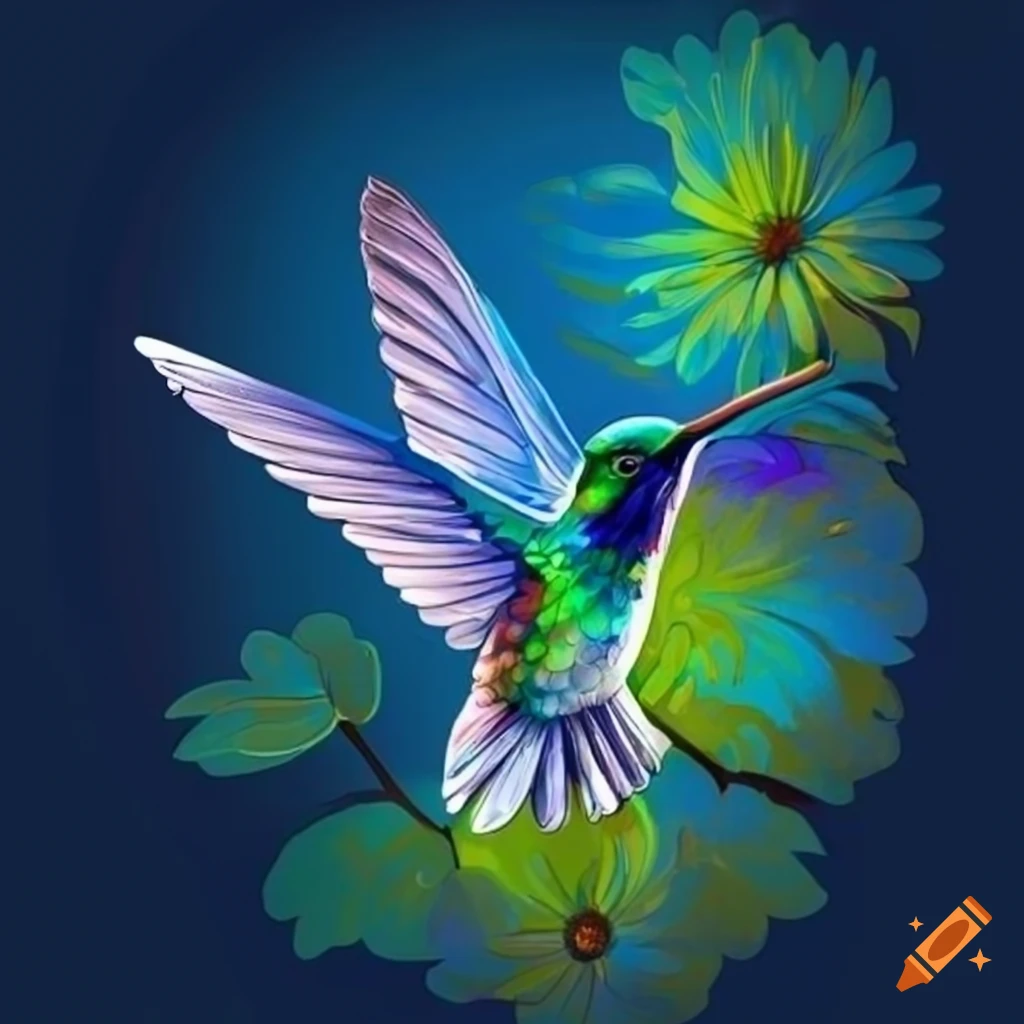 Colorful Hummingbird by Colorful Flower · Creative Fabrica