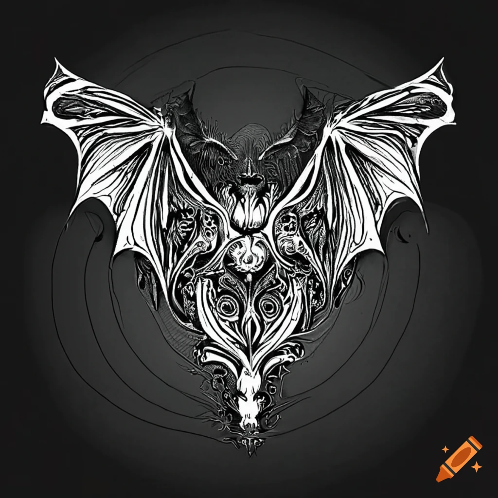 Bat Face Artwork Tattoo Sketch Stock Vector (Royalty Free) 1754529320 |  Shutterstock