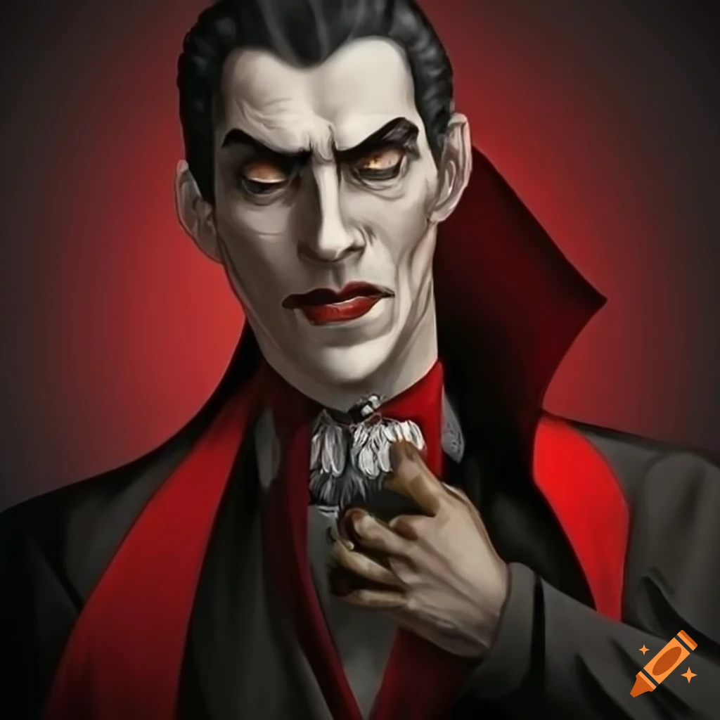 Handsome portrait of dracula on Craiyon