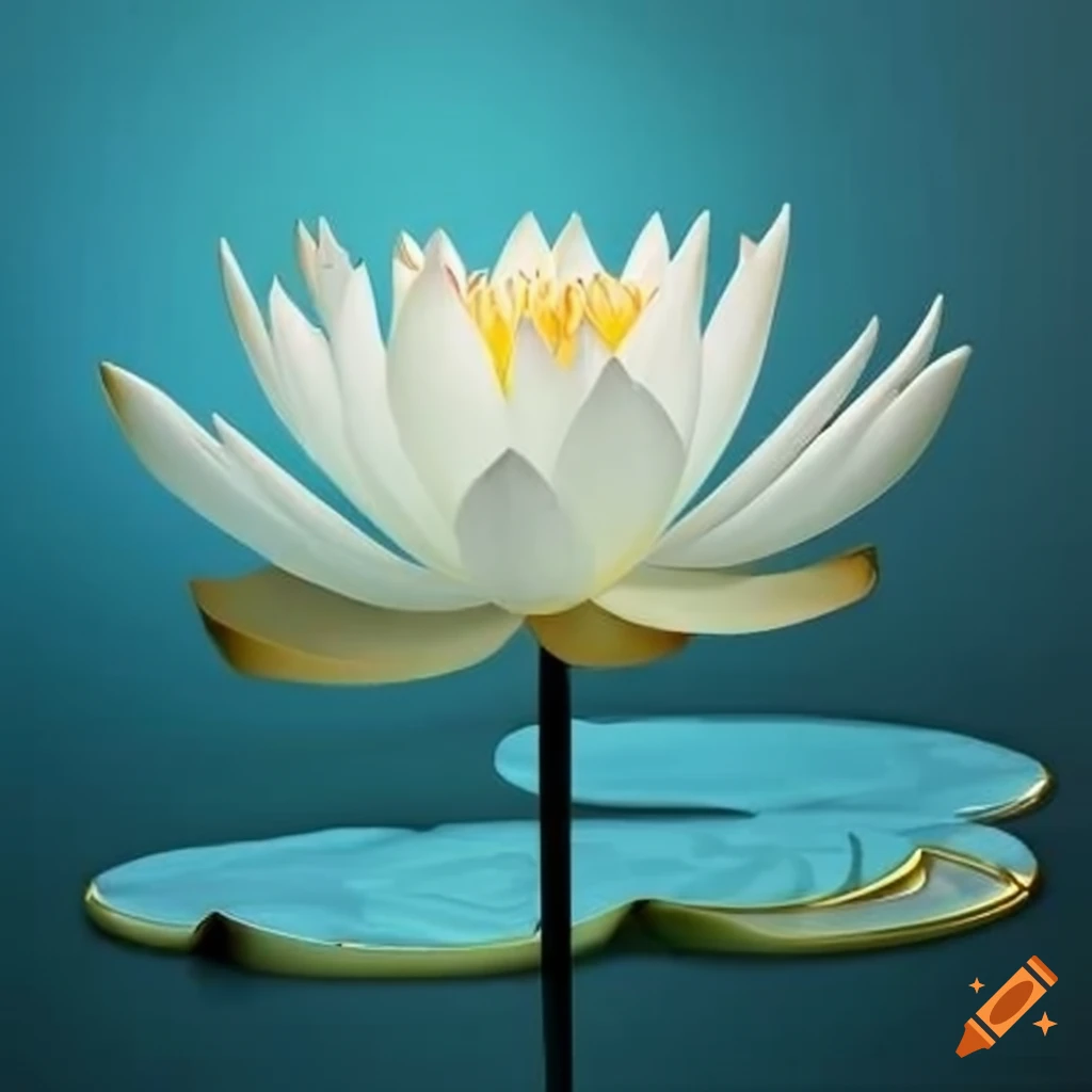 Artistic white lotus flower design