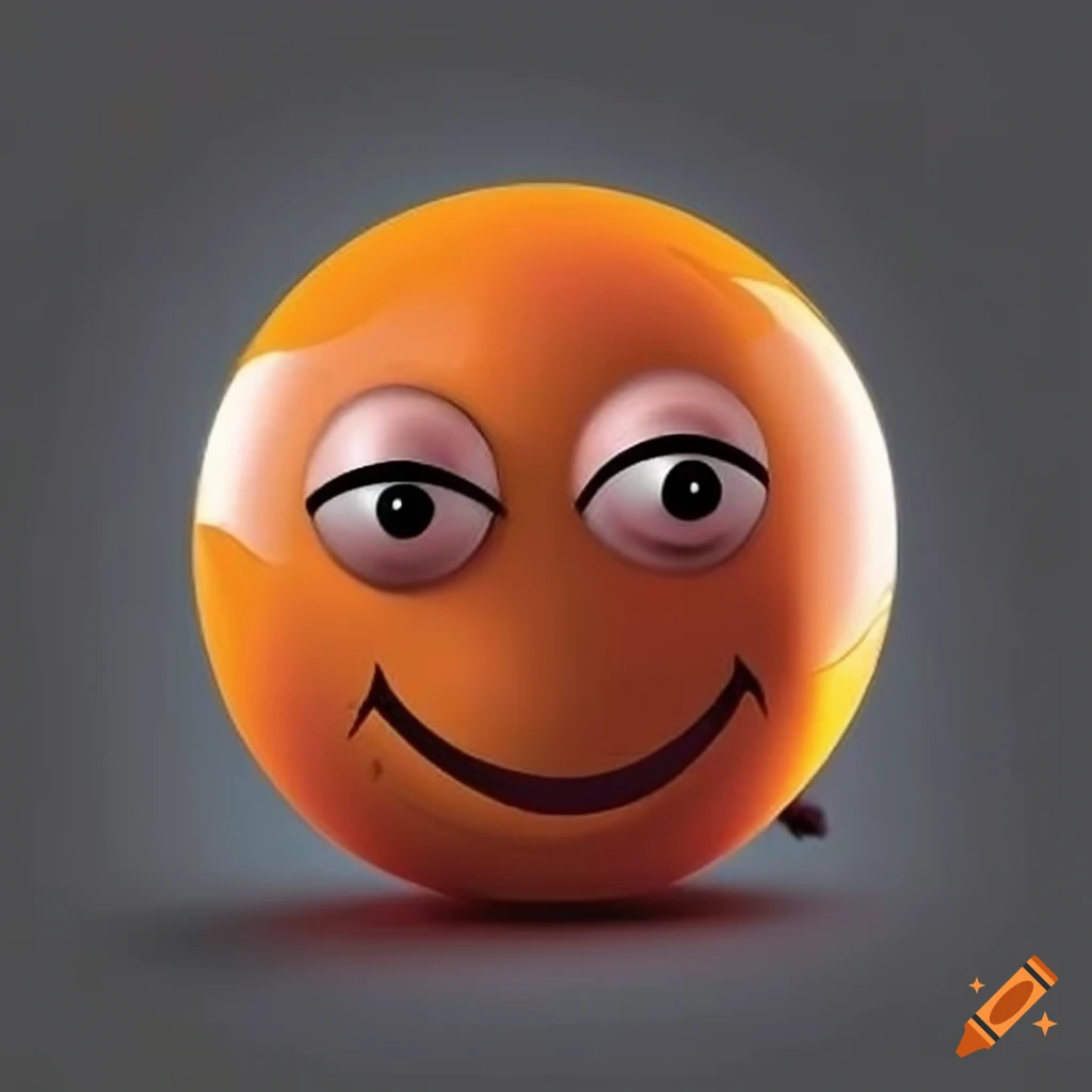 Premium AI Image  3D ball emoji character in sad emotion action on orange