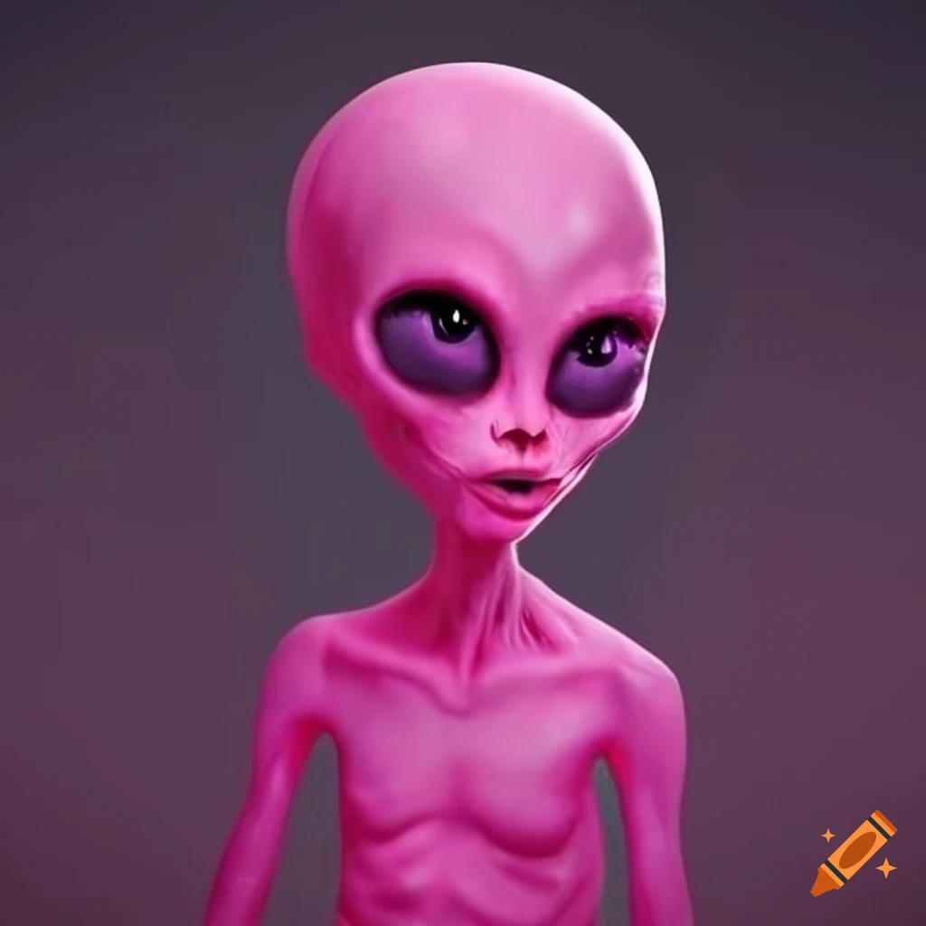 Creepy pink alien on Craiyon