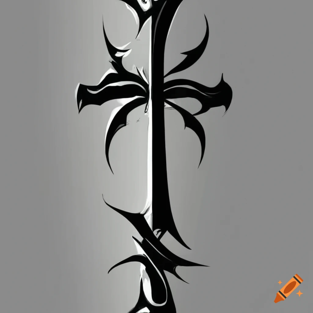 Premium Vector | Tribal christian cross logo tattoo design stencil vector  illustration