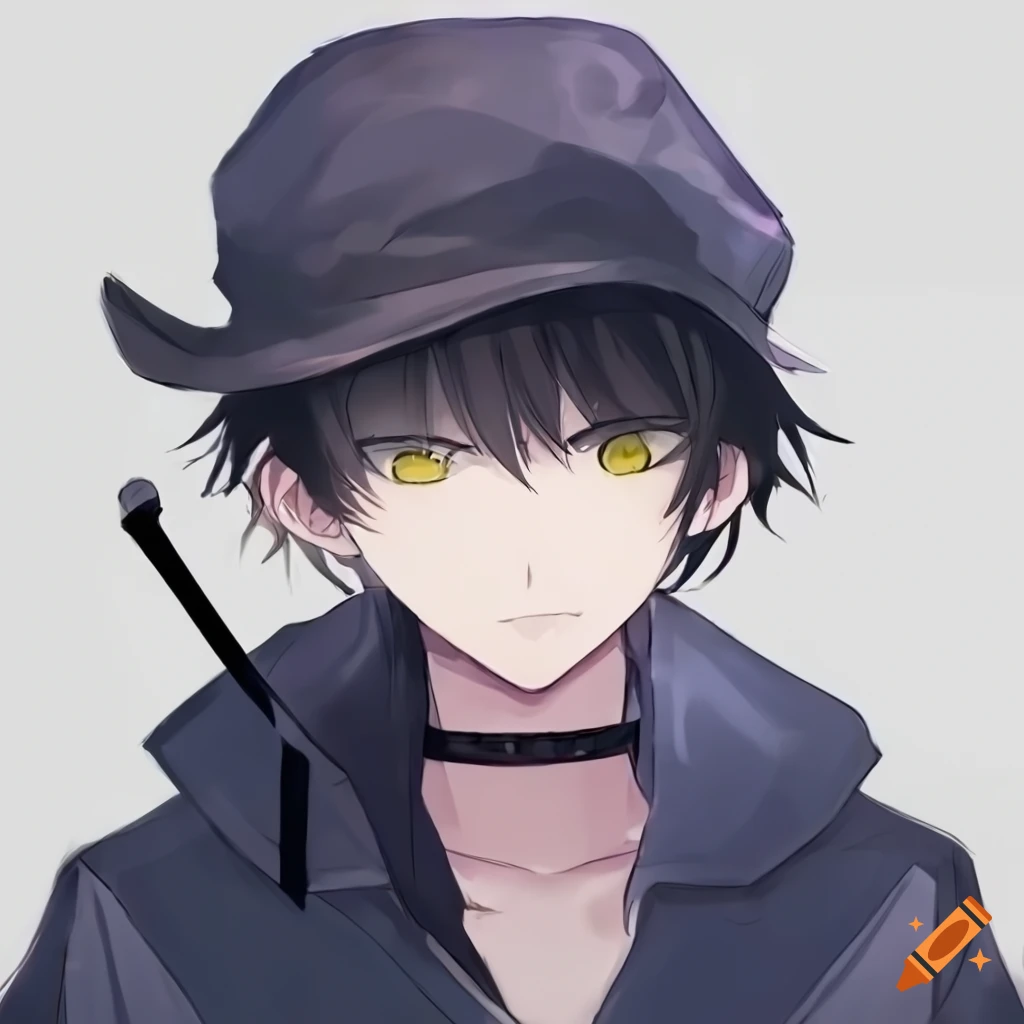 3d anime male short black curly hair black | MUSE AI