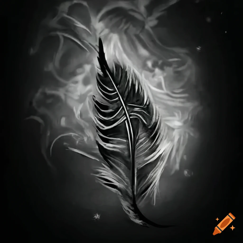 Black and White Feather Plumes Print - Capricorn Press