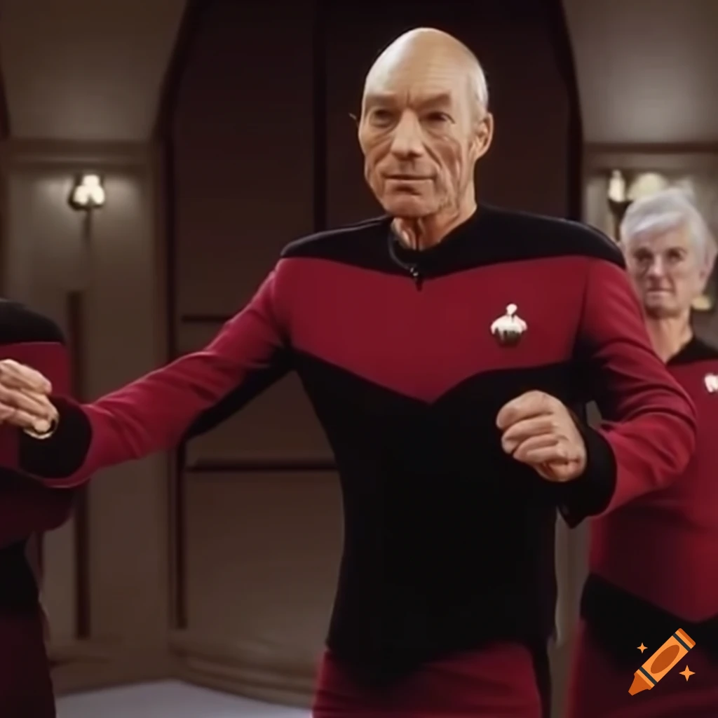 Captain Picard dancing with joy