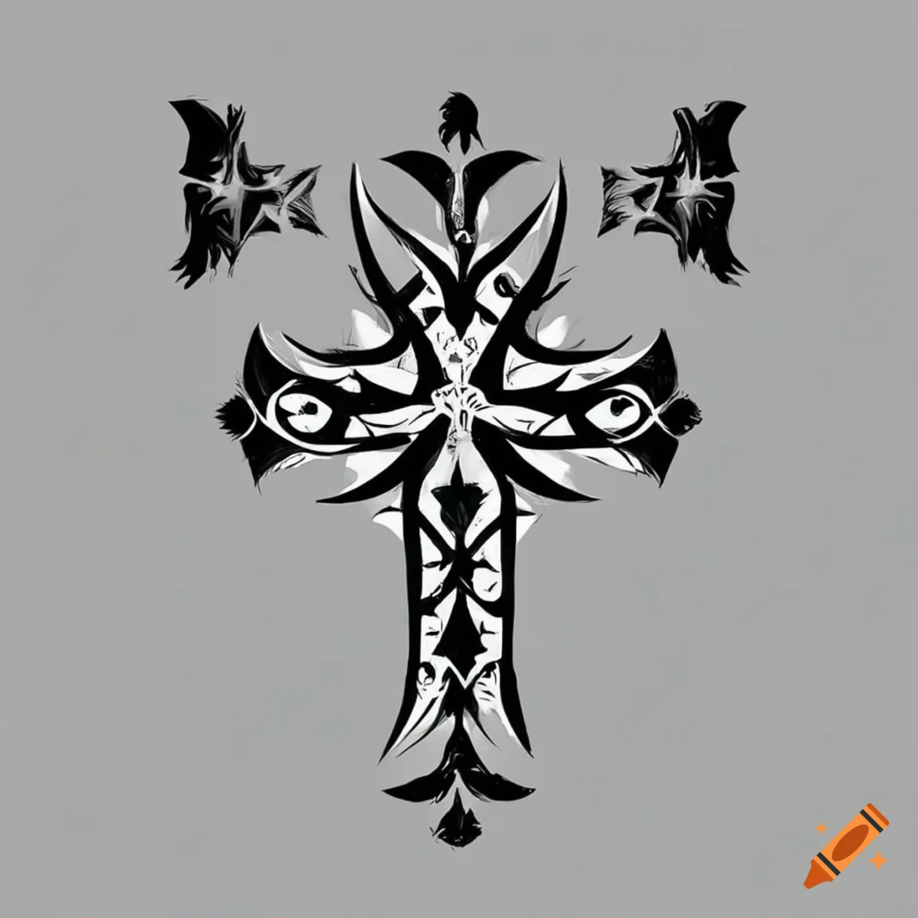 simple tribal cross tattoo designs