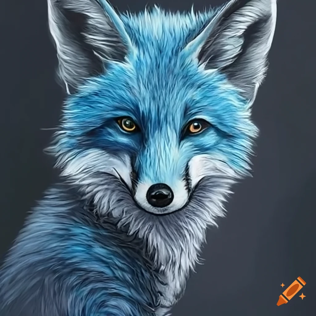 Blue fox on Craiyon