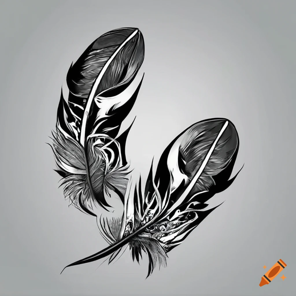 Sketch Feather Tattoo Design – Tattoos Wizard Designs