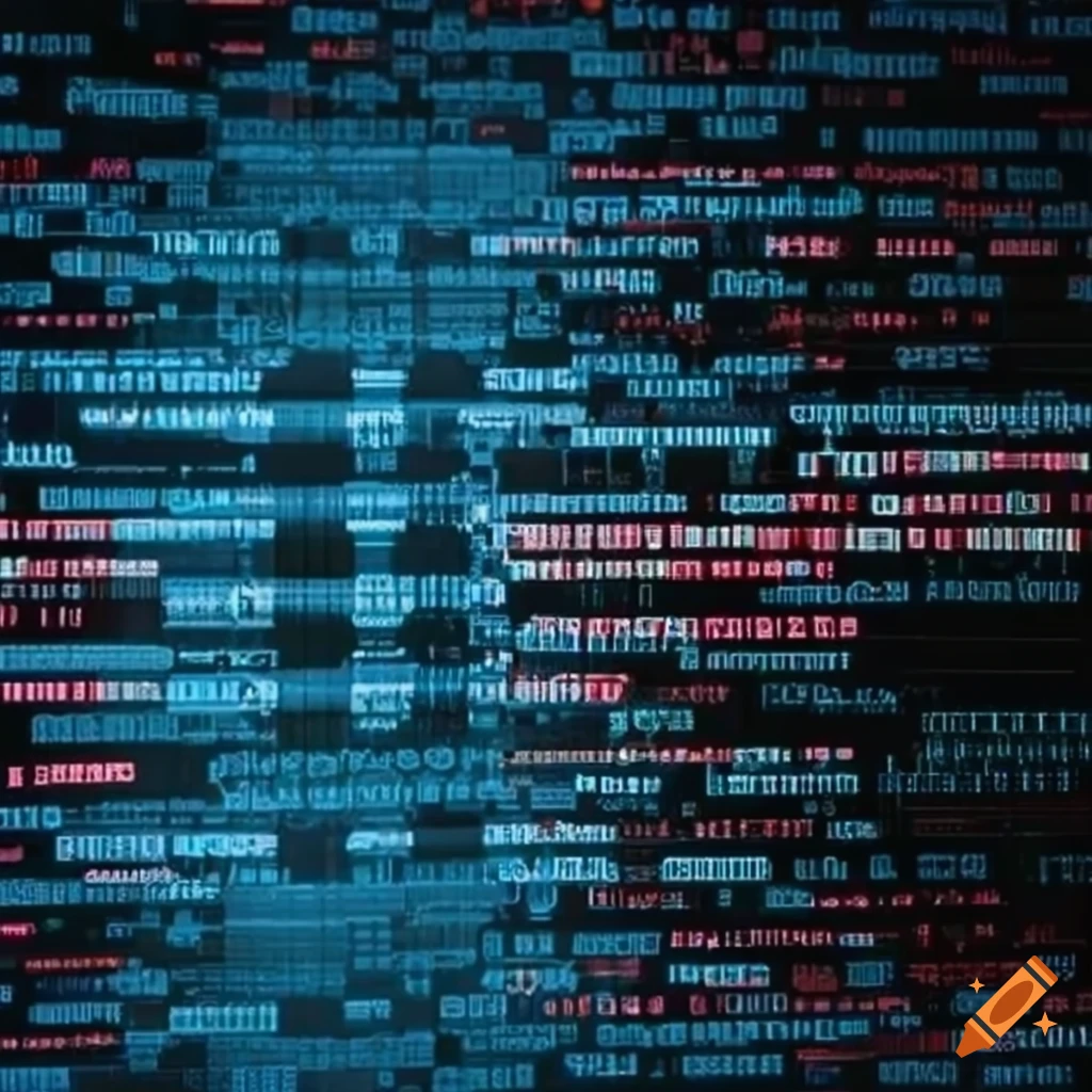 Lines of code on a computer screen on Craiyon