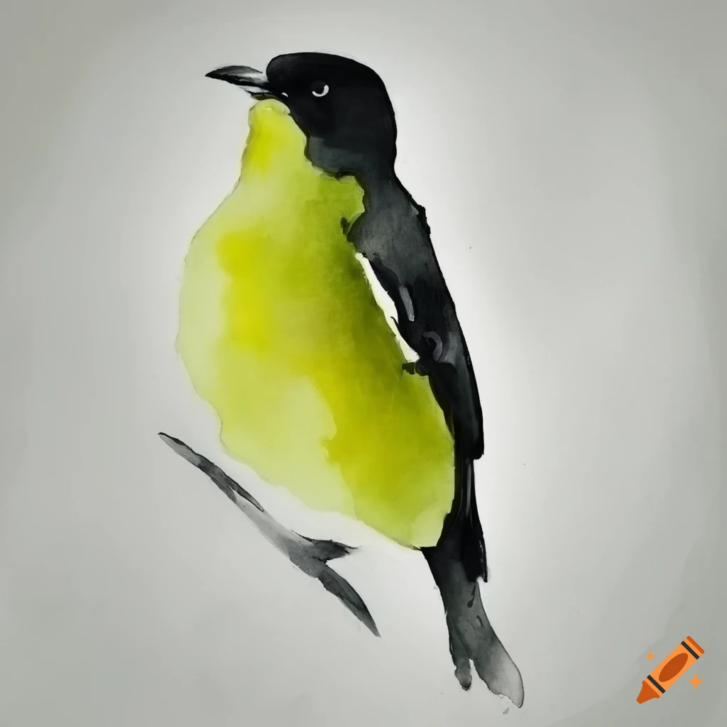 Bird simple style minimalist painting on Craiyon