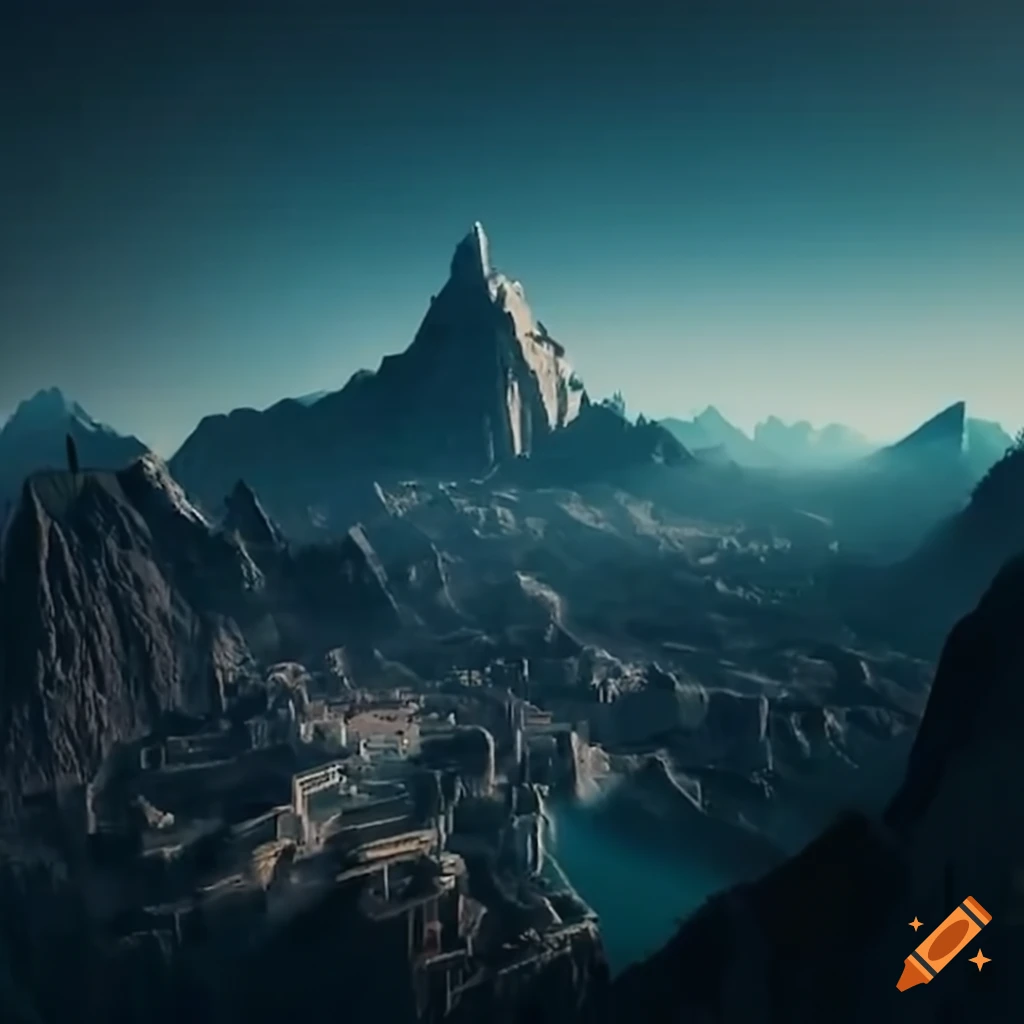 A city carved into the side of a mountain on Craiyon