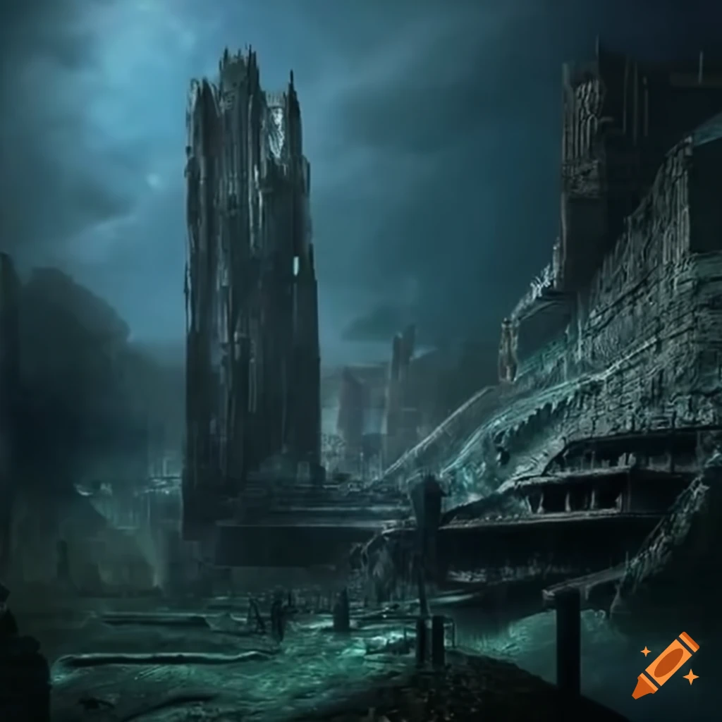 Ancient abandoned alien city on Craiyon