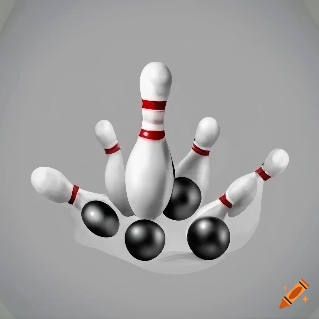 bowling pins black and white