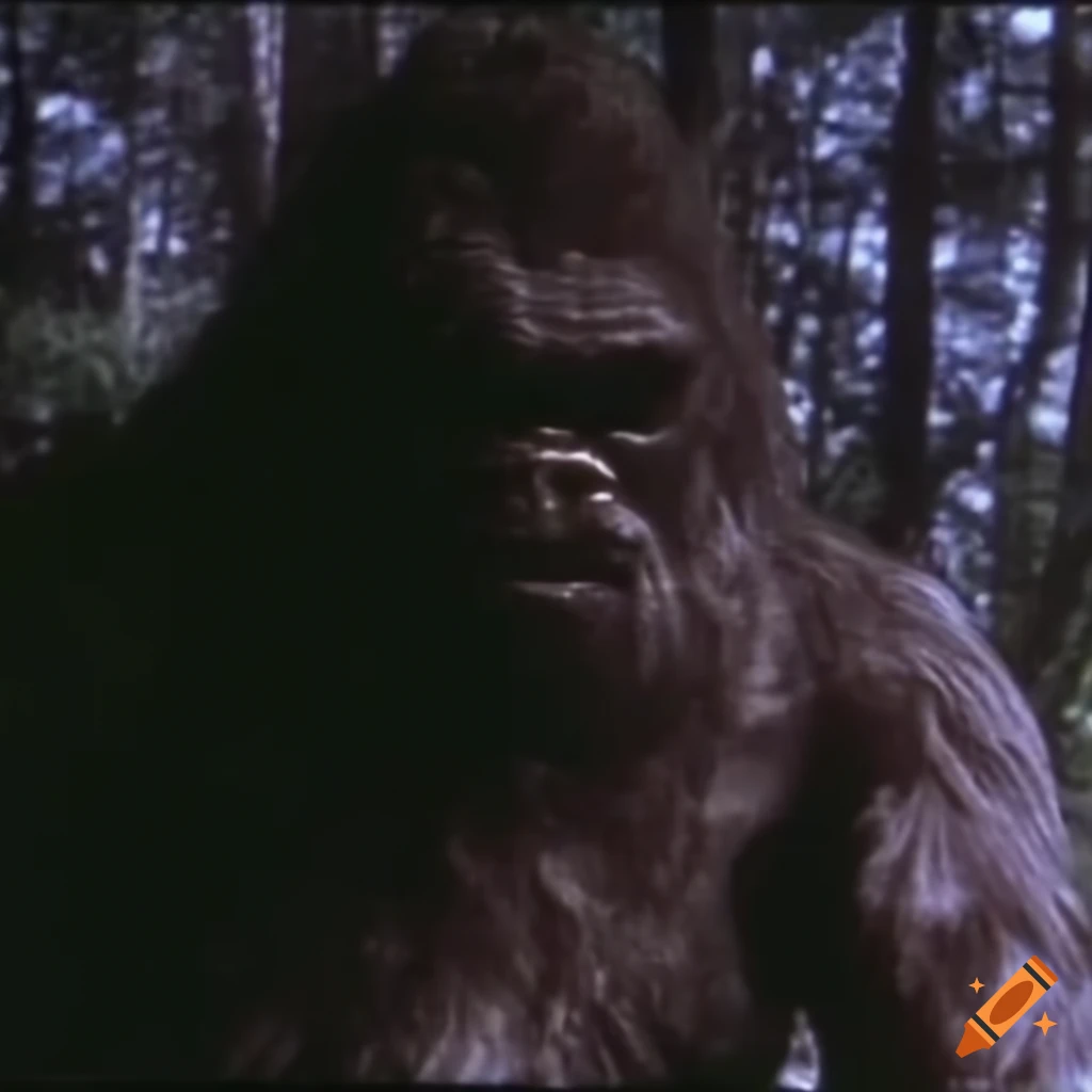 Vhs still from 1989. bigfoot sasquatch hiding in the bushes at night ...