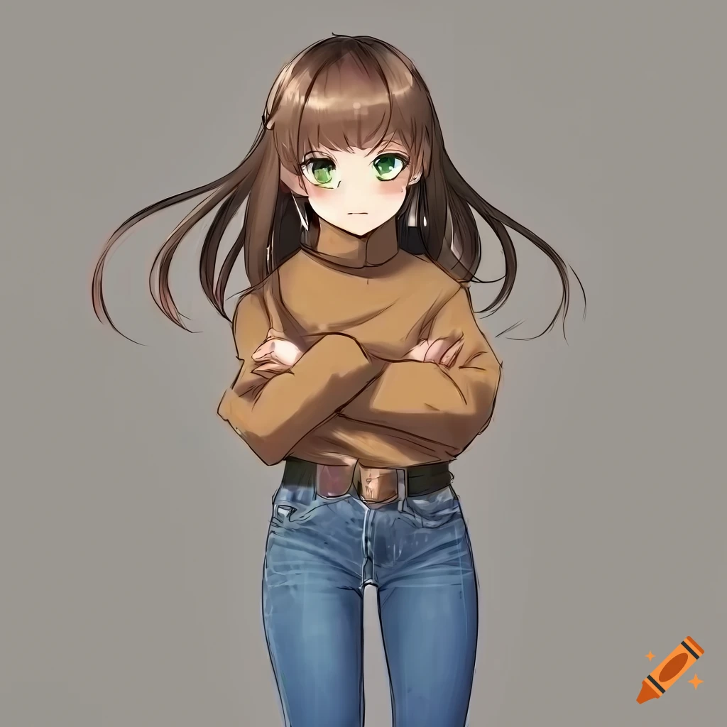 anime girl wearing a turtleneck