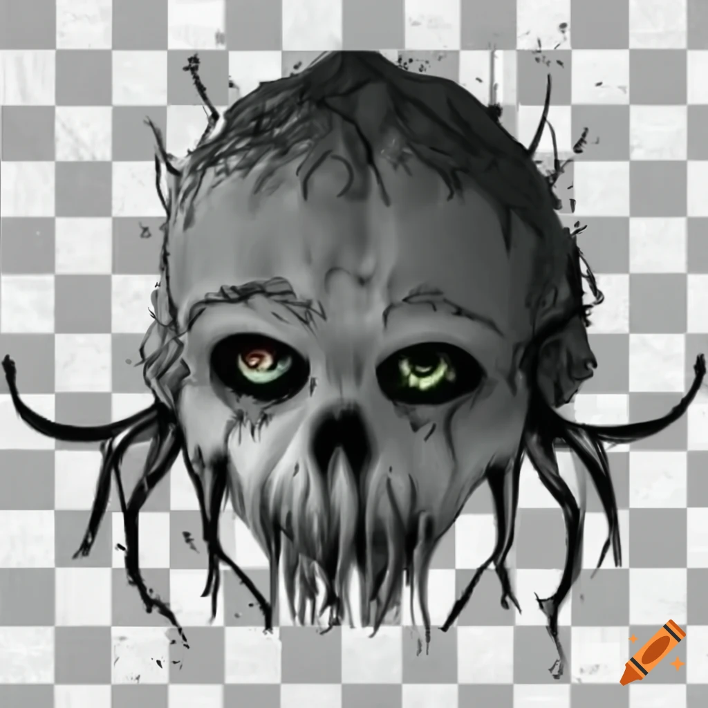 Black and white scary entity png