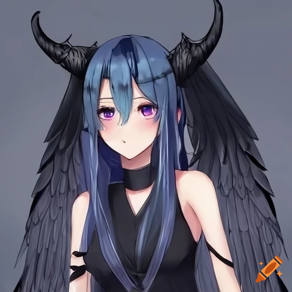anime girl demon with wings