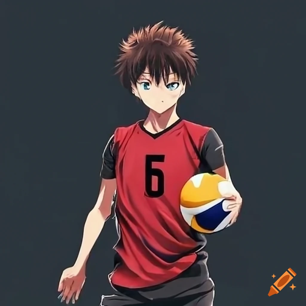 Anime girl playing volleyball