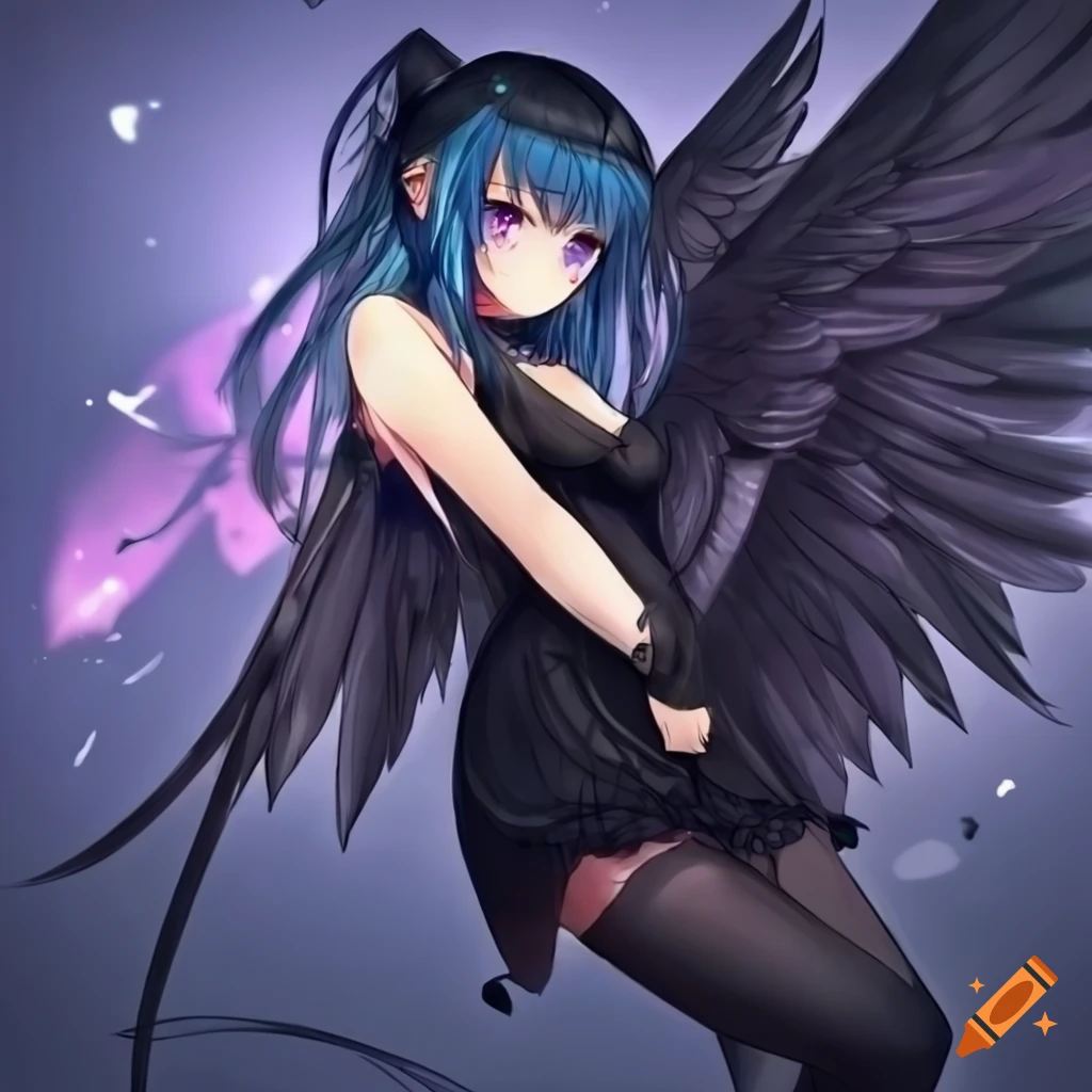 Cute Anime Girl with Fairy Wings Graphic · Creative Fabrica-demhanvico.com.vn