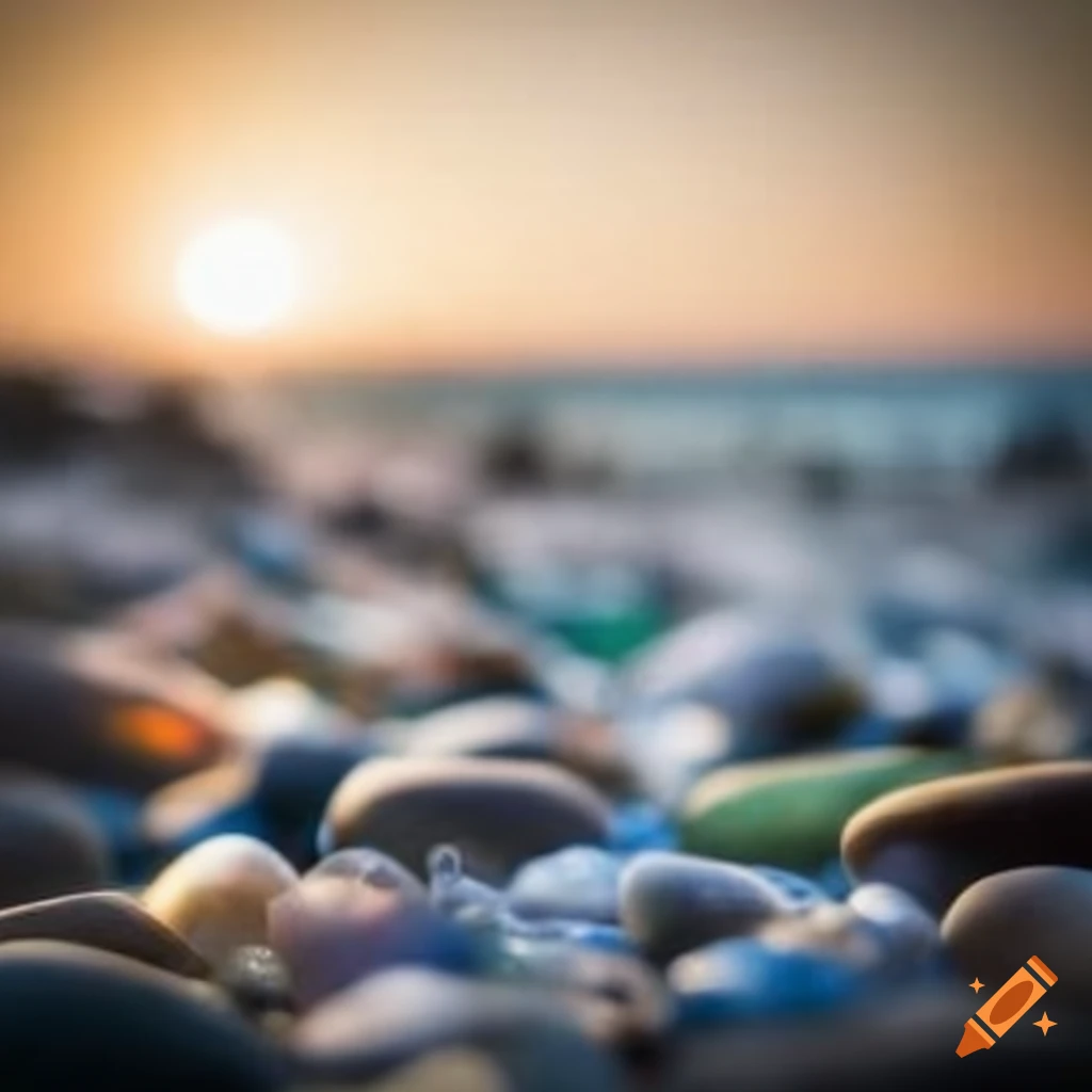 Glass pebble beach on Craiyon