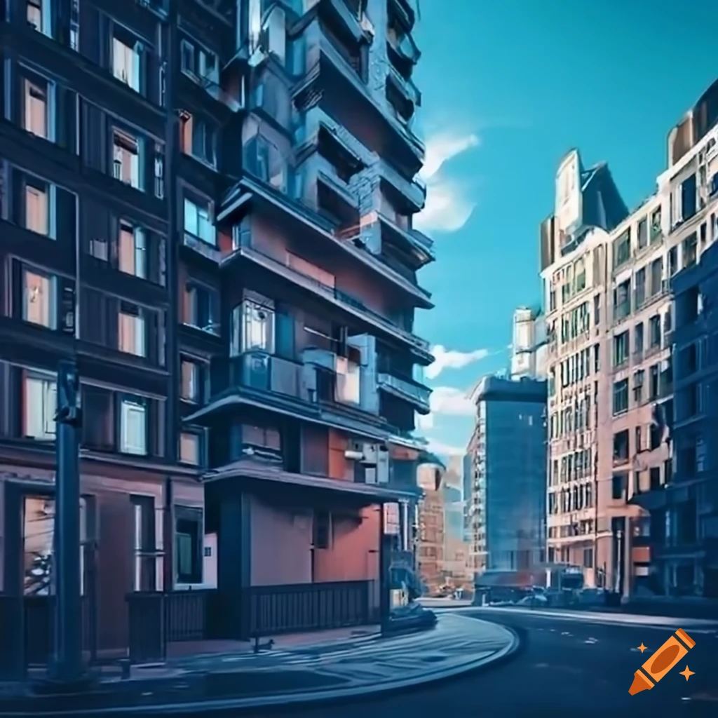 Pixel street view tall apartments