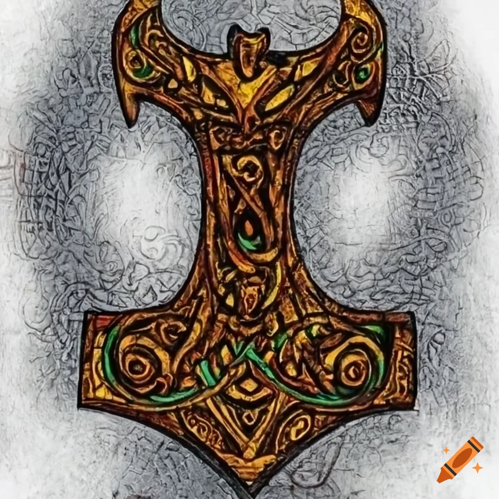Handdrawn Thors Hammer Mjolnir Stock Vector (Royalty Free) 176748350 |  Shutterstock