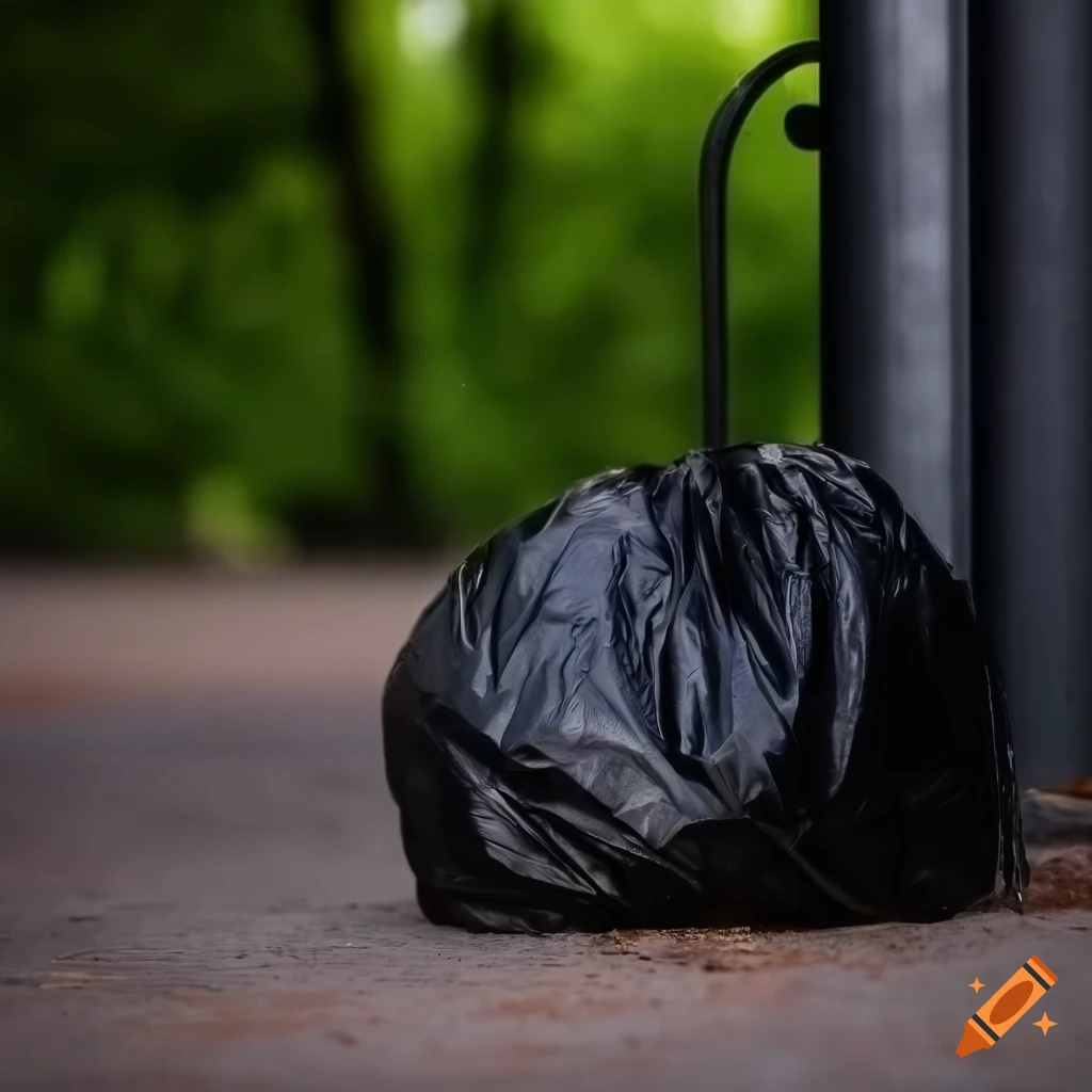 An pile of 9 black garbage bags piled on the floor of a corporate office  building, modern office building in the background , studio lighting, sharp  focus, ambient occlusion on Craiyon