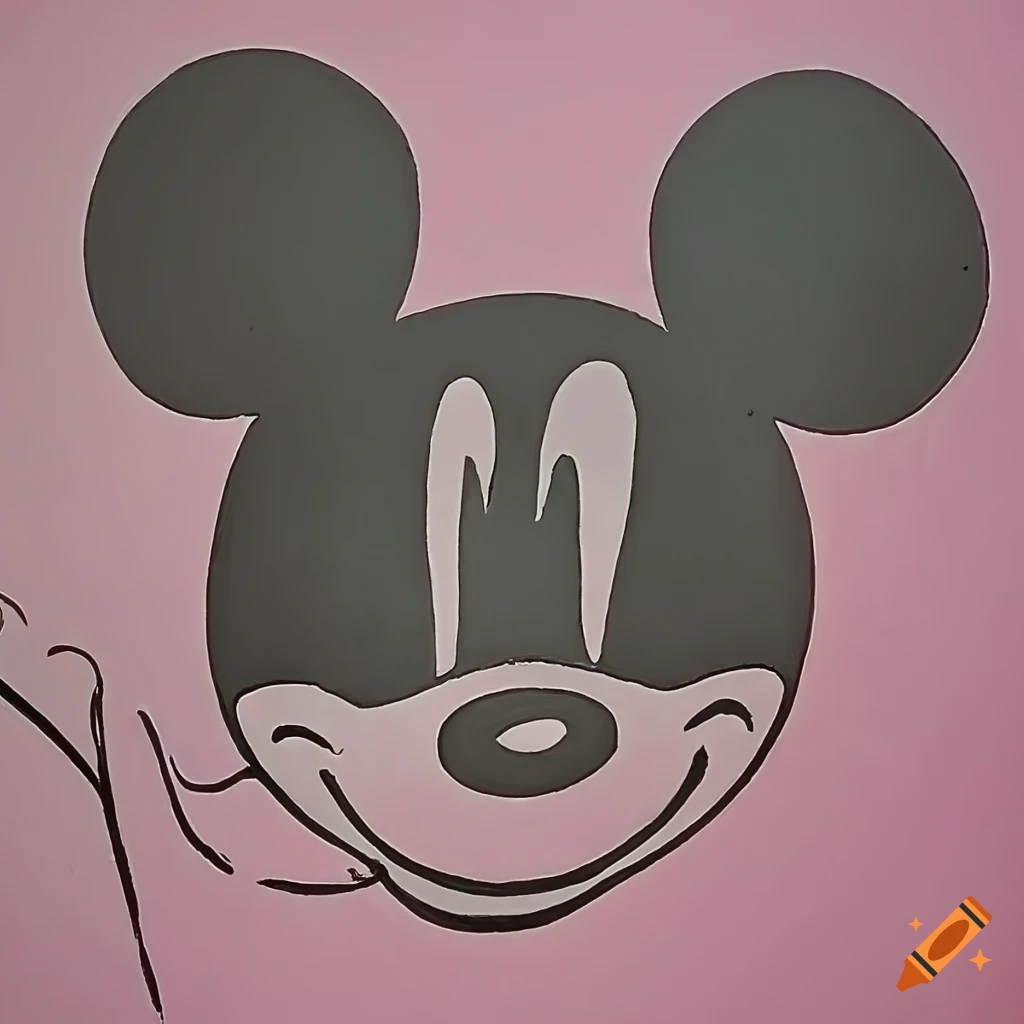 Mickey Mouse Minnie Mouse Drawing, Disney Mickey Logo, watercolor Painting,  face, monochrome png | Klipartz