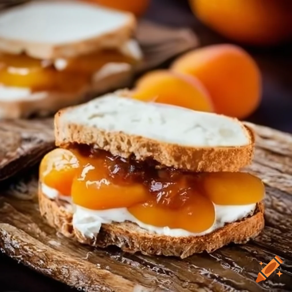 Cream cheese and apricot chutney sandwich on Craiyon
