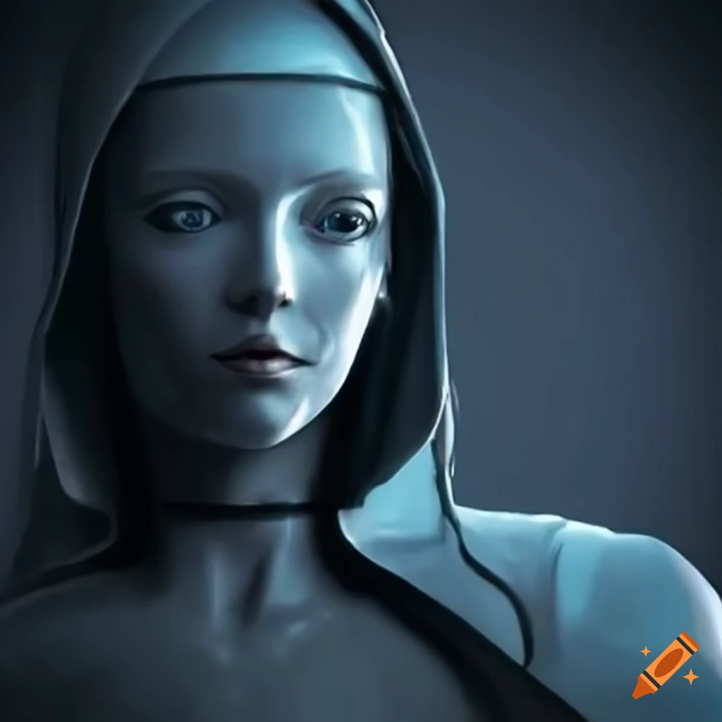 Humanoid android holy mary motherof technology , holy mary of