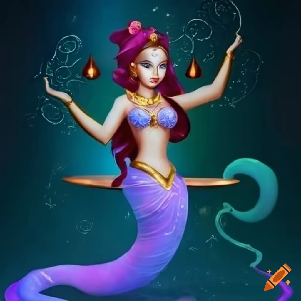 A mystical female genie emerging from a magical lamp on Craiyon