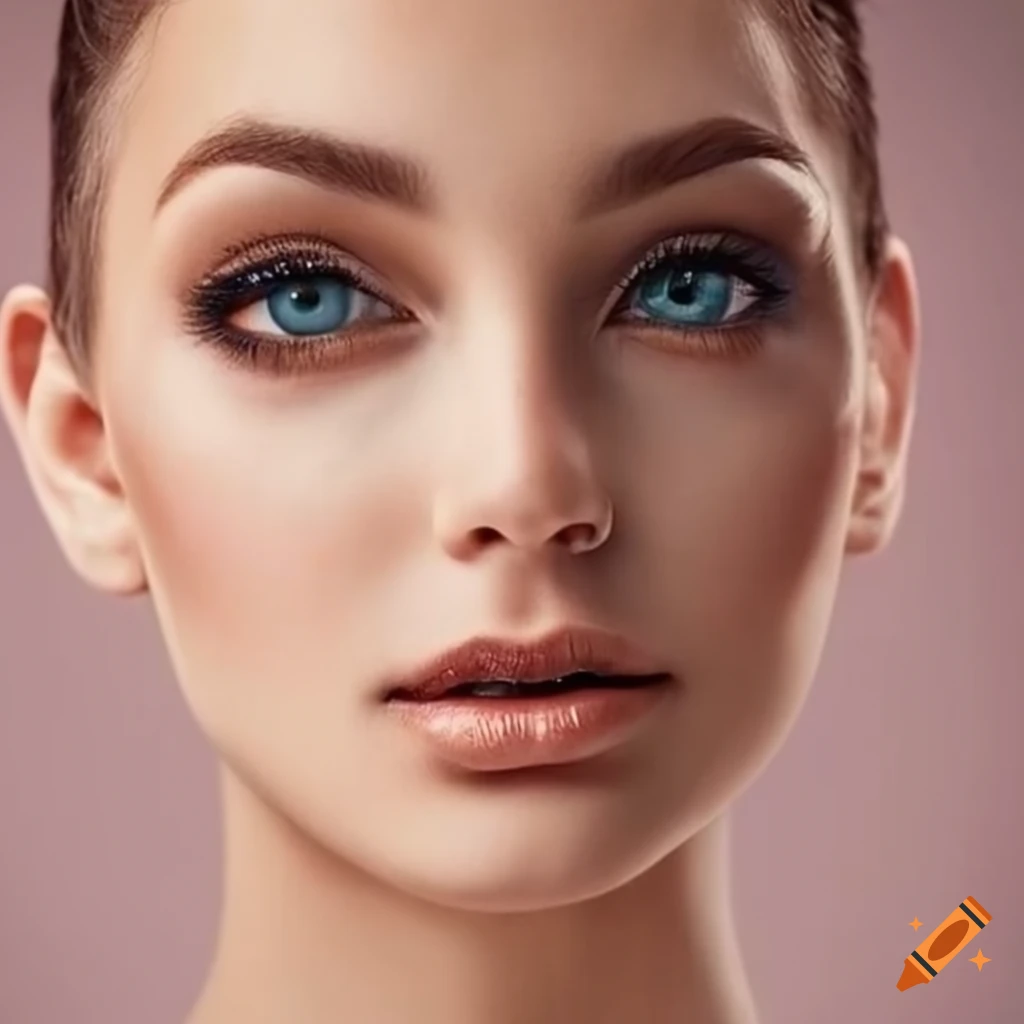 Importance of eye alignment in beautiful faces on Craiyon