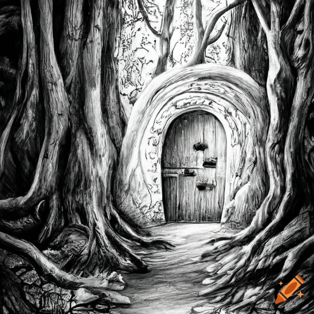 Mystical Door Drawing