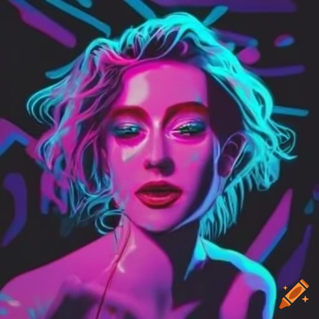 Neon Graphic Art For An 80s Music Spotify Playlist