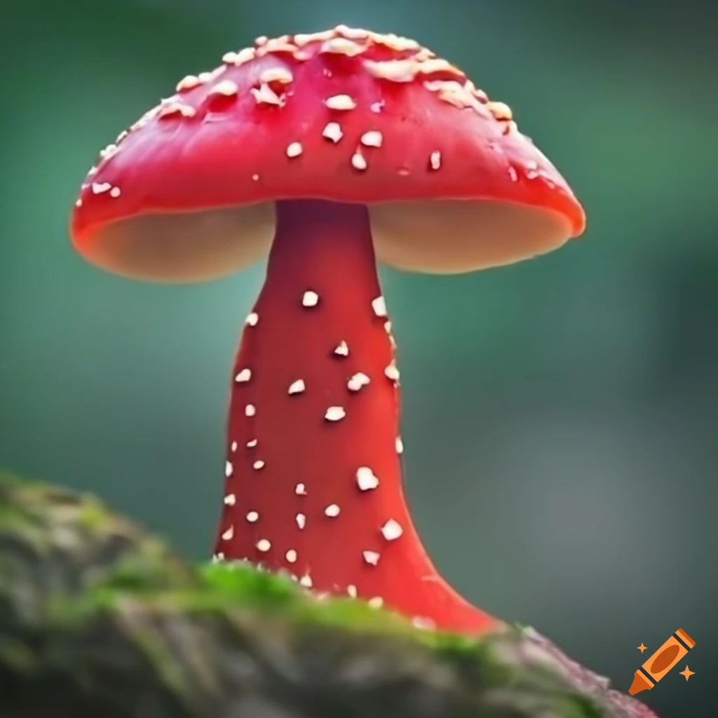Red weird shaped mushroom on Craiyon