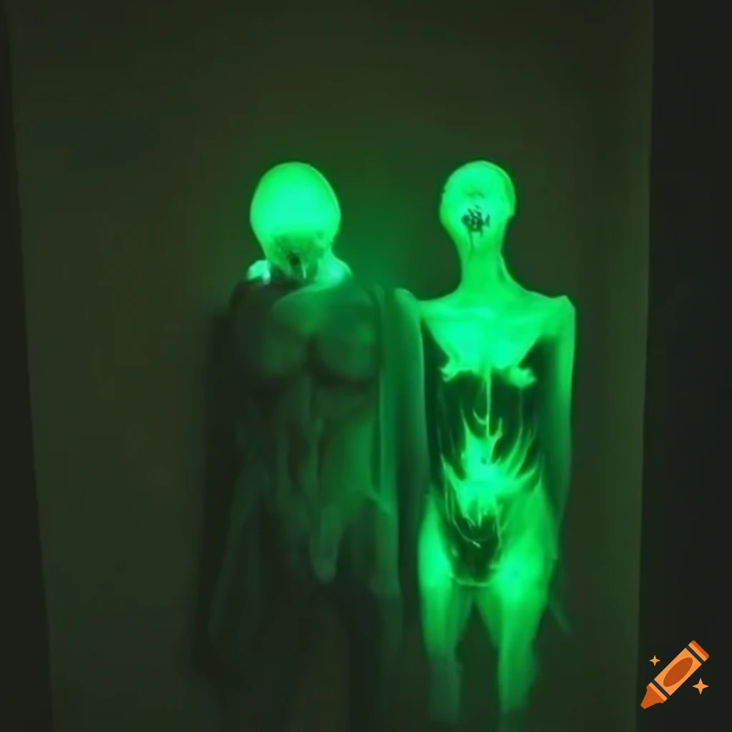 Green dark realistic blood shadow stars space two people couple ...