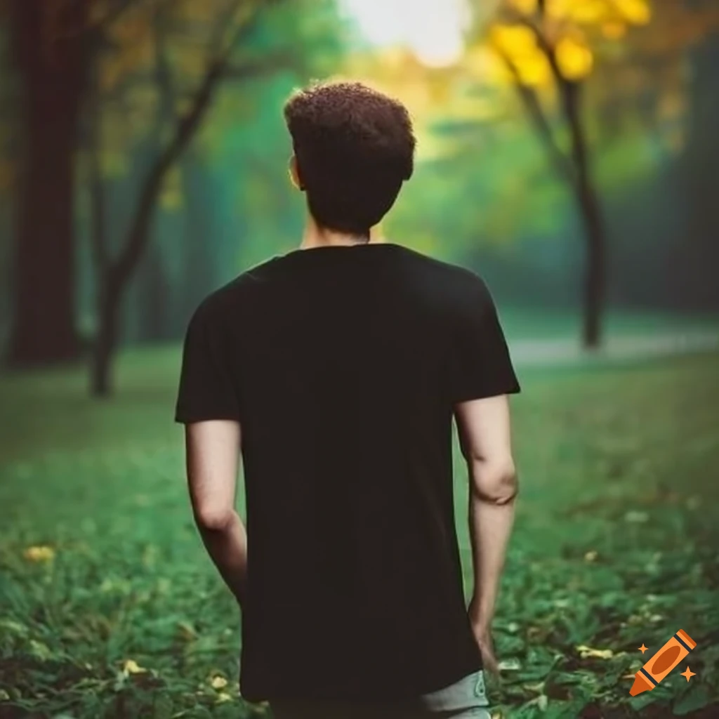 Young man pose and turning back upon camera. With a beautiful green scenery  of park on background Stock Photo - Alamy