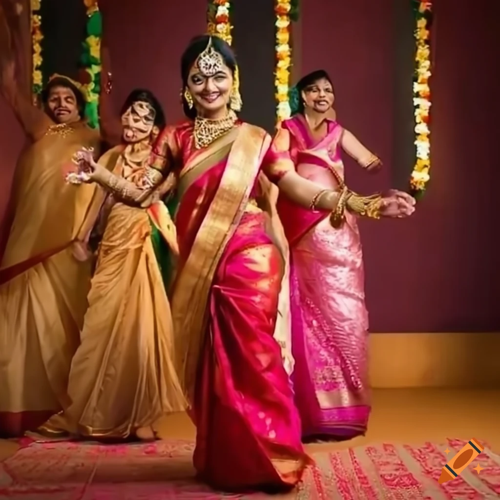 Photo of South indian bridesmaids in silk sarees