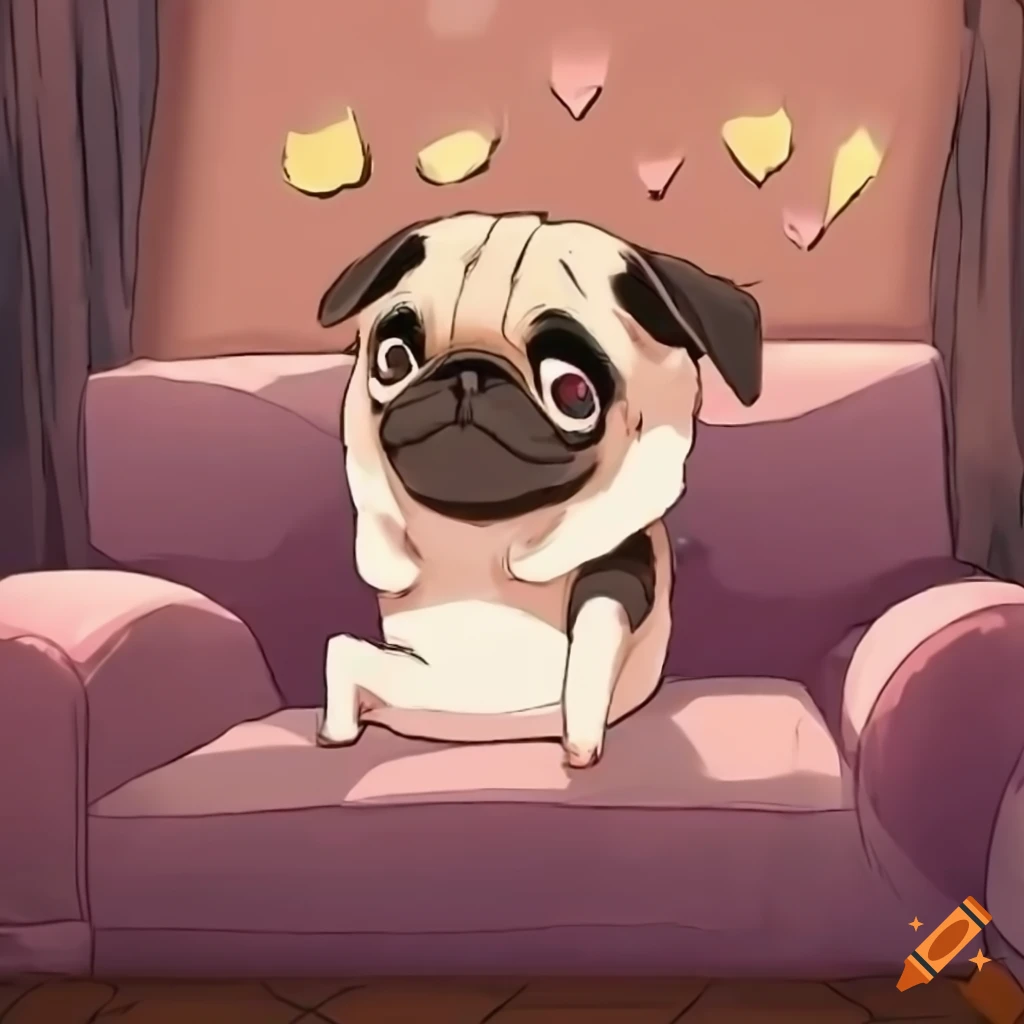 Pug anime | Cute pugs, Pugs, Pug love
