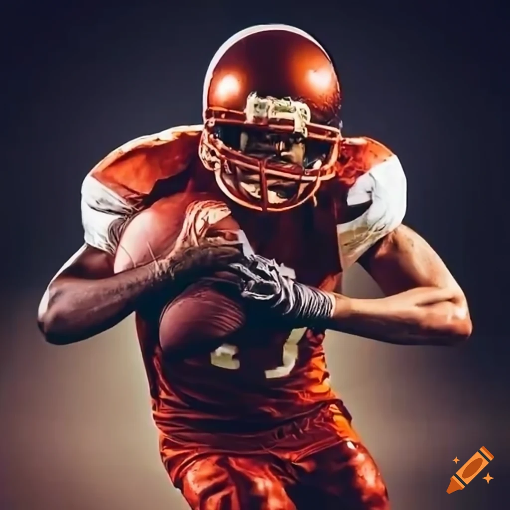 An american football player juking a defender macro