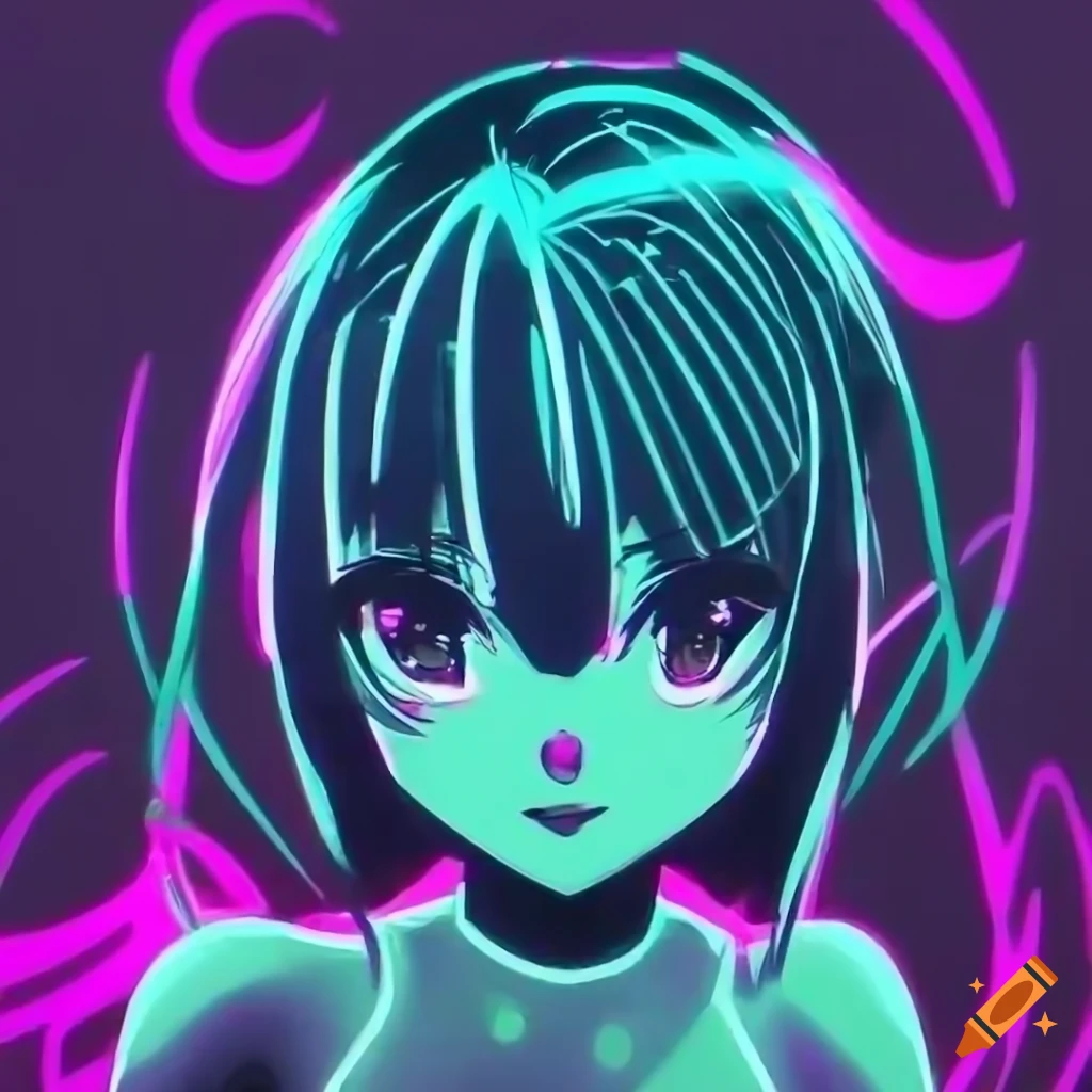 anime boy, wearing astronaut suit, neon blue hair, and pink colors, scars -  SeaArt AI