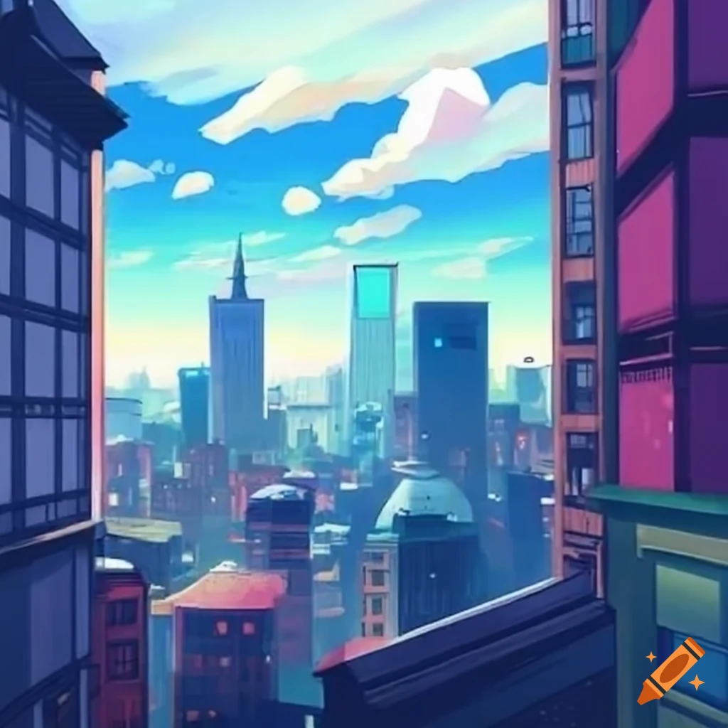 Of City Rooftop Background Night Anime HD phone wallpaper | Pxfuel