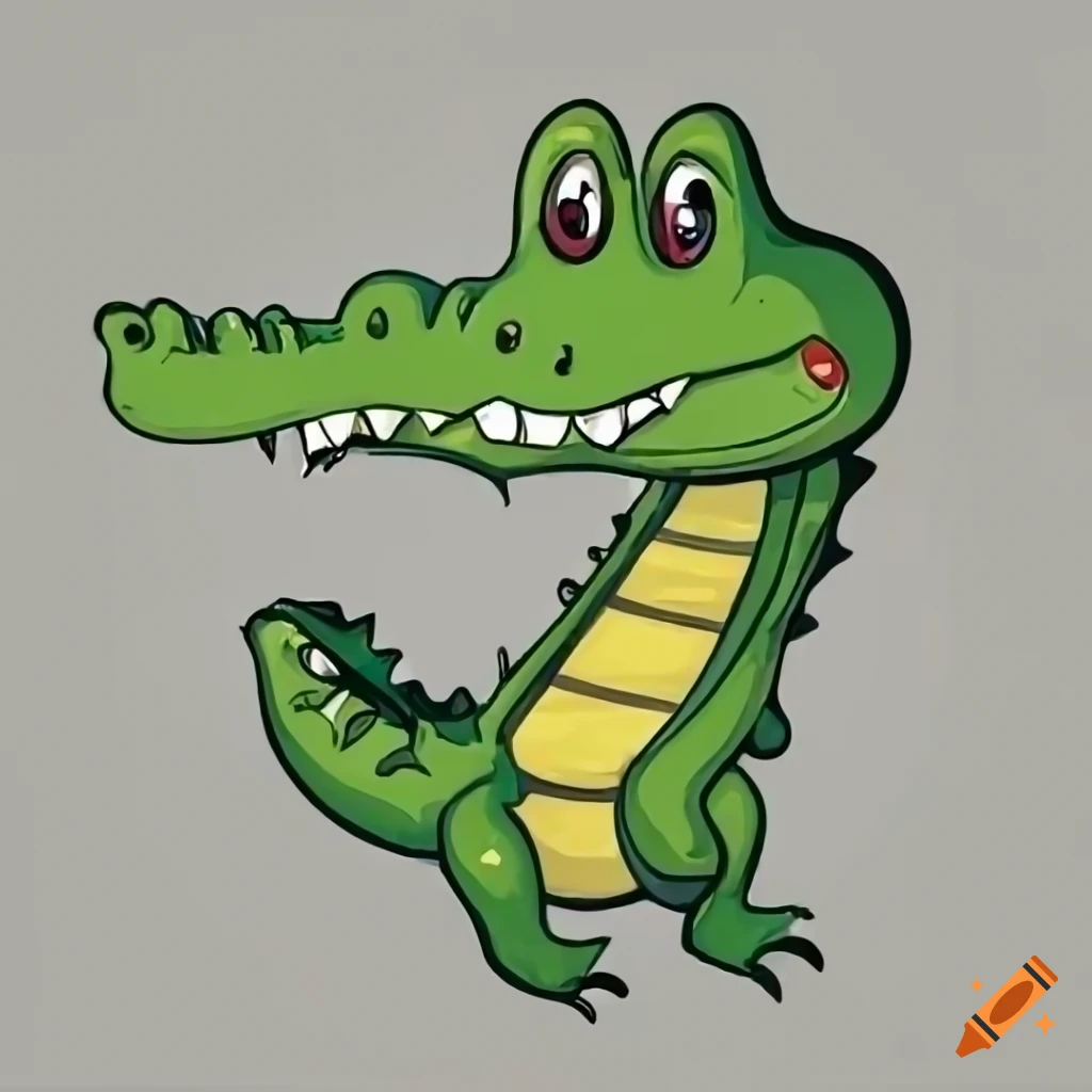 Crocodile Alligator Drawing Cartoon, crocodile, animals, vertebrate, grass  png | PNGWing